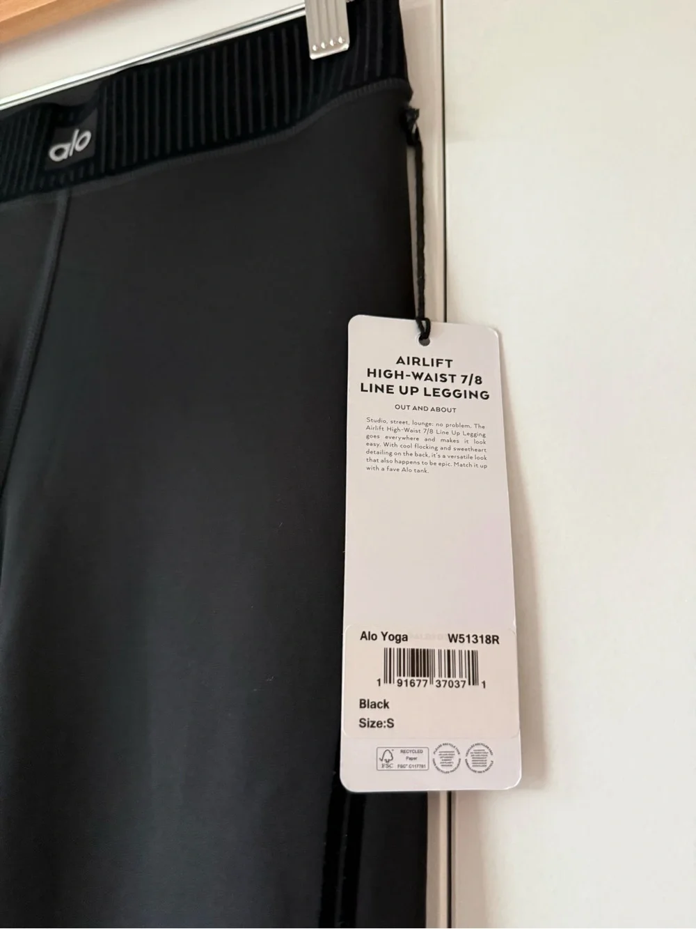 ALO Air Lift High Waist 7/8 Line Up Legging Black